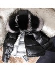 Natural collar de piel de zorro de las mujeres de invierno de 2019 chaqueta mujer corta suelta chaqueta de pato blanco abajo cha