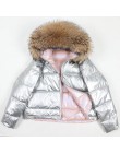 Natural collar de piel de zorro de las mujeres de invierno de 2019 chaqueta mujer corta suelta chaqueta de pato blanco abajo cha