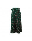 OOTN Vintage estampado de leopardo faldas largas mujeres alta cintura Midi falda lazo 2019 verano Sexy Split Wrap falda señoras 