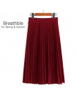 SheBlingBling primavera otoño moda mujer alta cintura plisada Color sólido media longitud falda elástica promociones señora negr