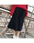 Nuevo 2019 Otoño e Invierno falda de terciopelo de cintura alta de mujer Falda plisada envío gratis