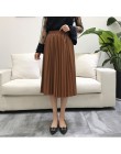 LANMREM 2019 otoño moda nueva Falda plisada de cuero PU cintura alta elástica todo-fósforo Pantalones de mujer YF342