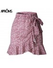 Aproms Multi punto corto Mini faldas verano de las mujeres de cintura alta corbata de lazo Falda Mujer Streetwear Slim Mujer Sai
