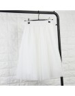 TingYiLi faldas de tul para mujer negro gris blanco adulto falda de tul elástico de cintura alta Falda Midi plisada 2016