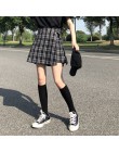 Mini faldas para mujer moda básica informal a cuadros Vintage Irregular alta cintura Universidad viento 2018 nueva moda femenina