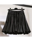 Surmiitro blanco negro gasa verano Pantalones cortos Falda Mujer 2019 moda coreana alta cintura tutú plisado Mini falda de la es