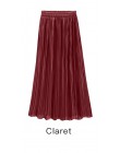 Falda plisada de verano otoño para mujer falda Vintage de cintura alta faldas largas sólidas nueva falda metálica de moda femeni
