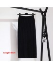 Gigogogou 60-80CM banda elástica mujeres faldas otoño invierno cálido tejido Falda recta acanalado medio-largo falda negro