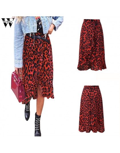 Falda de mujer de verano estampado de leopardo Vintage larga de mujer Casual de cintura alta plisada falda de moda nueva 2019 dr