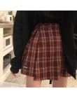 Mini faldas para mujer moda básica informal a cuadros Vintage Irregular alta cintura Universidad viento 2018 nueva moda femenina