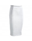 Sainishi Super ofertas mujeres gamuza Color sólido lápiz Falda Mujer primavera otoño básica alta cintura Bodycon Split rodilla l