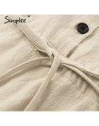 Simplee elegante Lino camisa corta Vestido Mujer manga larga algodón vestido botones mujeres vestidos Vintage verano casual