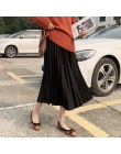 Surmiitro elegante sólido Midi plisado Falda Mujer 2019 Otoño Invierno señoras coreano alta cintura A-line escuela Falda larga M