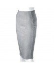 Aonibeier mujeres gamuza Color sólido lápiz Falda Mujer Otoño Invierno alta cintura Bodycon Vintage Split gruesa faldas elástica