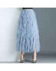 Faldas de tul irregulares a la moda de cintura alta elástica falda tutú de malla plisada Faldas largas Falda Midi Saias Faldas J