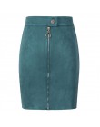 Minifaldas de tubo de gamuza de mujer Neophil Estilo Vintage para mujer 2019 de invierno con botón de cremallera frontal para Mu