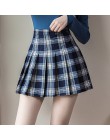 Talla grande Harajuku Falda corta nueva falda a cuadros coreana mujeres cremallera alta cintura escuela chica plisada falda a cu