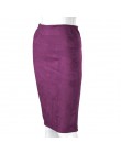 Aonibeier mujeres gamuza Color sólido lápiz Falda Mujer Otoño Invierno alta cintura Bodycon Vintage Split gruesa faldas elástica