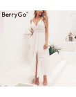 BerryGo perlas blancas sexy vestido de verano de mujer 2019 ahuecado bordado maxi vestidos de algodón noche Fiesta vestidos larg