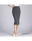 Faldas de punto delgadas de Danjean para mujer alto elástico Paquete de cadera media pantorrilla Falda de tubo sólido señora Rib