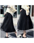 Tataria Polka Dot Falda plisada de terciopelo de cintura alta Mujer Faldas largas de Maxi Falda Mujer Faldas moda 2019 falda esc