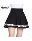 ALSOTO moda verano estilo Falda Mujer Color sólido Sexy alta cintura plisada falda negro versión coreana Mini A-line Saia