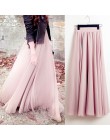 2019 Faldas largas bohemias mujeres estiramiento de alta cintura sólido gasa falda de línea a Casual plisado Maxi falda Faldas S