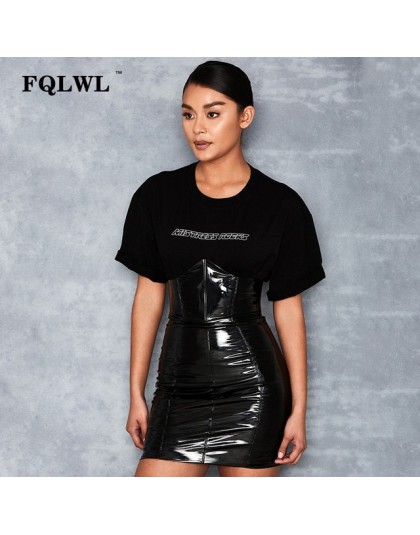 FQLWL Faxu látex Pu falda de cuero para mujer cremallera negro/alta cintura/lápiz Faldas Mujer otoño envoltura Sexy mini Falda M