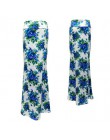 De moda de las mujeres Plus tamaño piso longitud Maxi falda con estiramiento Floral Bodycon falda de rayas Casual Falda larga ju