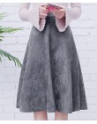 Neophil mujeres gamuza alta cintura Falda Midi 2019 invierno Estilo Vintage plisado señoras una línea negro Flare falda Saia Fem