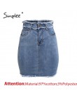 Simplee Sexy lápiz denim Mujer falda borla cintura alta bodycon mini falda femenina Casual streetwear jeans verano faldas 2019