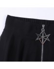 Falda gótica Verano malla Irregular mujeres faldas estrella cremallera negro Punk faldas gótico oscuridad señora falda Casual su