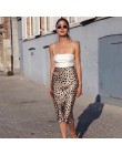 Oferta alta cintura leopardo Midi falda femenina oculta cintura elástica seda satén faldas Slip Style Animal Print Falda Mujer