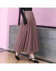 TingYiLi otoño tul falda gris marrón Beige rosa negro faldas largas mujeres elegante Maxi falda