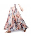De moda de las mujeres florales impresión larga falda mujer estilo Boho elástico cintura alta de gasa Casual playa faldas en Sai