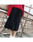 2019 nueva primavera Otoño Invierno alta cintura flaca mujer falda de terciopelo plisada falda envío gratis