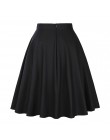 Falda plisada de pasarela de cintura alta negro hasta la rodilla Faldas acampanadas Retro Vintage 50s Rockabilly Swing Faldas de