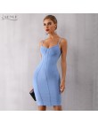 Adyce 2019 nuevo verano Bodycon Bandage Vestido Mujer Sexy azul Spaghetti Strap Vestido Midi sin tirantes celebridad Vestido de 