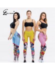 CHRLEISURE las mujeres Impresión Digital impresión polainas alta cintura arriba Leggins Mujer Fitness polainas de mujeres Pantal