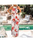 Vestido de mujer 2019 moda mujer estampado Boho Floral largo Maxi vestido sin mangas noche fiesta verano playa vestido cuello re