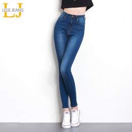 Jeans para mujer mom Jeans cintura alta Mujer alta elástico más tamaño estiramiento Jeans Mujer lavado denim skinny lápiz pantal