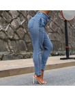 Vaqueros de cintura alta de las mujeres Streetwear vendaje Denim Plus tamaño pantalones vaqueros Mujer lápiz pantalones Jeans Mu