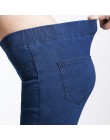 LEIJIJEANS 2019 primavera y verano más tamaño medio elástico cintura estiramiento hasta el tobillo mamá Jeans para mujeres panta