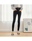 LEIJIJEANS 2019 otoño cintura alta slim señoras jeans botón fly cintura elástica legging jeans talla grande elástico negro mujer