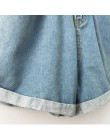 Pantalones cortos de mezclilla de cintura alta de verano de 2018 para mujer Casual holgados de moda con dobladillo elástico de c