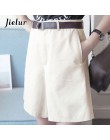 Jielur todo-fósforo 4 fajas de Color sólido pantalones cortos informales de mujer de línea a de cintura alta pantalones cortos d