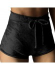 2019 pantalones cortos de terciopelo con cordón Casual de cintura alta Primavera Verano Sexy pantalones cortos flacos FS99