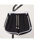 DICLOUD moda verano Casual Shorts mujer 2019 estiramiento de cintura alta botín Shorts mujer negro blanco suelto playa Sexy cort