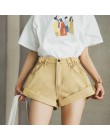 WENYUJH Vintage alta cintura prensado pantalones cortos de mezclilla mujeres 2019 estilo coreano pantalones cortos casuales pant