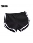 ZSIIBO nuevo verano negro gris pantalones cortos deportivos para mujer Pantalones cortos informales entrenamiento cintura Skinny